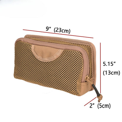 Tactical Backpack Bag Insert Modular Organizer Hook Fasteners Mesh Pocket Utility Admin Pouch Hunting Nylon Zipper Closure