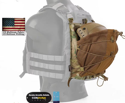 LXB Style Bungee Helmet Back Pack for 420 Vest Hunting, Airsoft Paintball, Backpack Storage Bag, Dustproof Cover, Gift