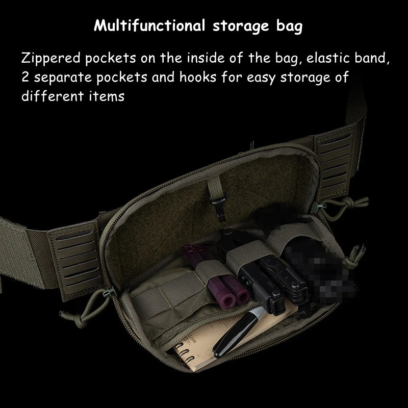 Tactical Admin Pouch with Multi-caliber 5.56 9mm Triple Mag Pouch MOLLE Front Placard System 2nd Layer Airsoft Pouches