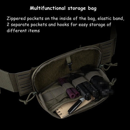 Tactical Admin Pouch with Multi-caliber 5.56 9mm Triple Mag Pouch MOLLE Front Placard System 2nd Layer Airsoft Pouches