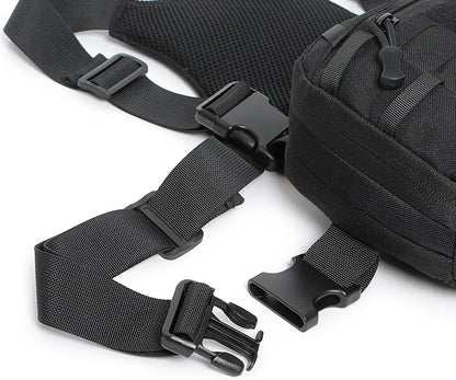 Molle Pistol Bag Tactical EDC Chest Bag with Gun Holster Quick Release Chest Rig Pack Vest Backpack for Camping Hunting