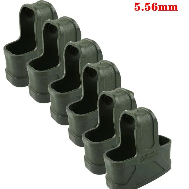 6PCS 7.62/5.56/9mm Fast Magazine Rubber Holster for M4 M16 AR15 AK GL 17 M9 Mag Pouch Sleeve Rubber Slip Cover Hunting Gear