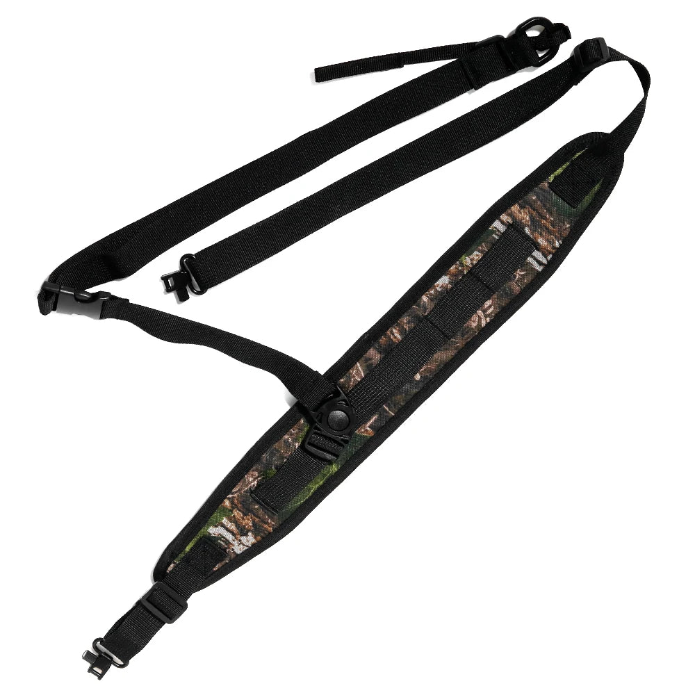 Tactical 2 Point Rifle Sling Adjustable Hunting Gun Strap with Ammo Loops, Non-Slip Padded Shoulder Strap for Outdoor Shooting