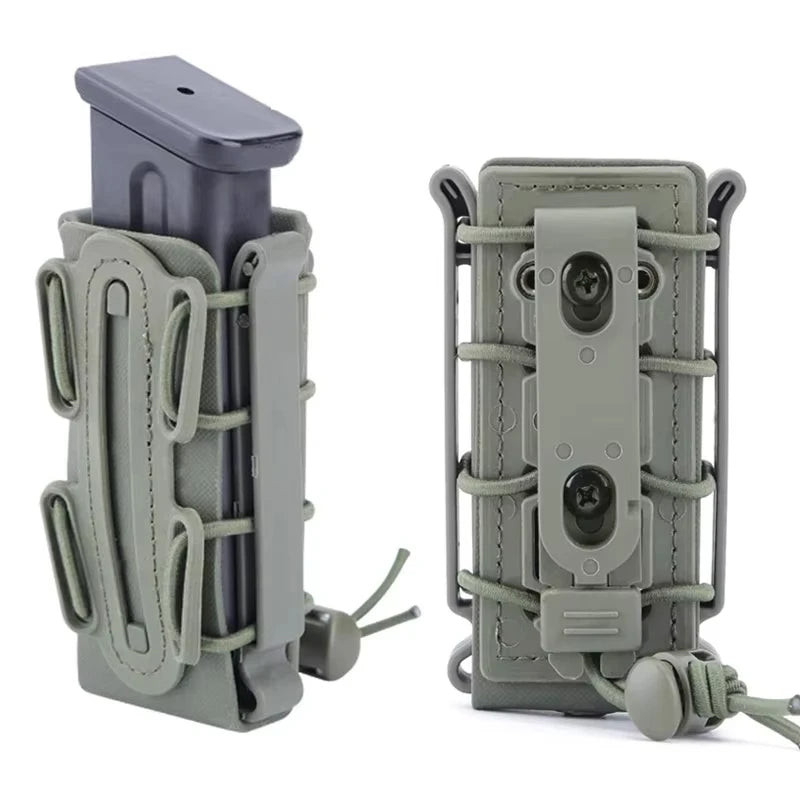 Tactical Molle 9mm Magazine Pouch Pistol Mag Holder with Belt Clip for Glock 17 19 Beretta M9 Fastmag Soft Shell Holster Hunting