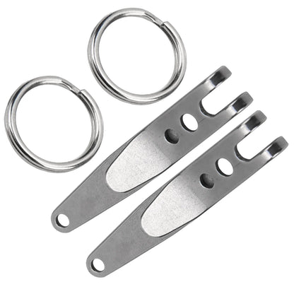 2Pc Outdoor Belt Clip Stainless Steel Suspension Pocket Clip Key Holder with Keychain Mini Suspension Clips Keychain Pocket Clip