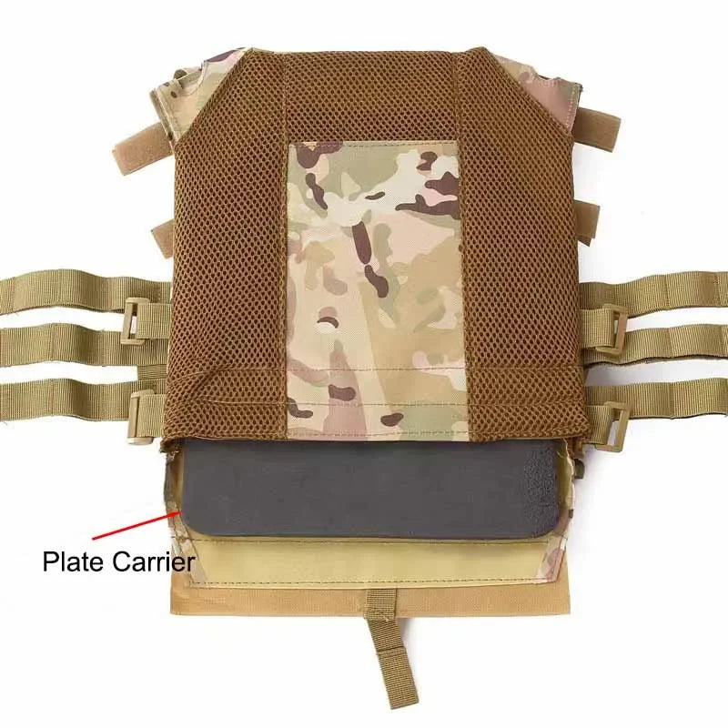 J4600D Security Tactical Vest Body Armor Lightweight Adjustable JPC Molle Pouch Plate Carrier Hunting Vest Training CS Game Gear