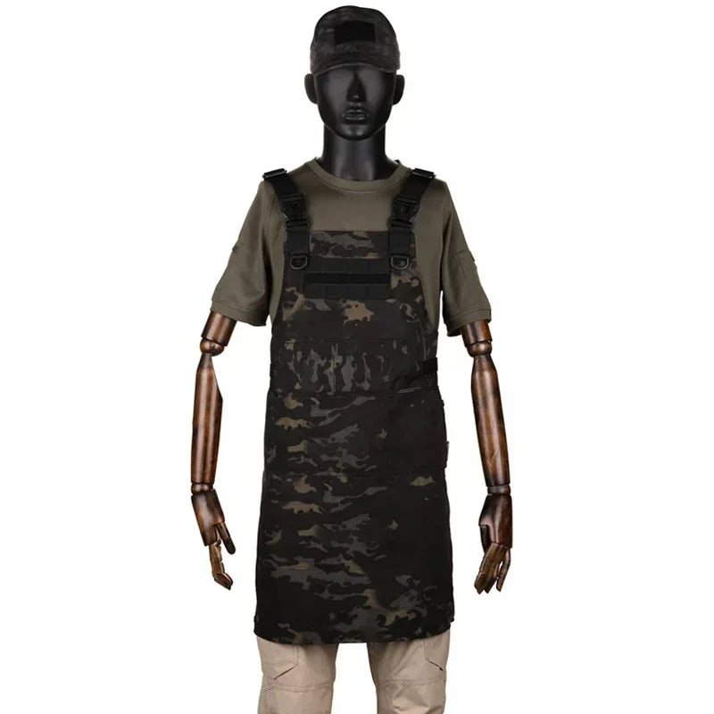 Unisex Tactical Vest Apron Pinafore Camouflage Technician Mechanic Sleeveless Apron Combat Gear Multi-pocket Apron