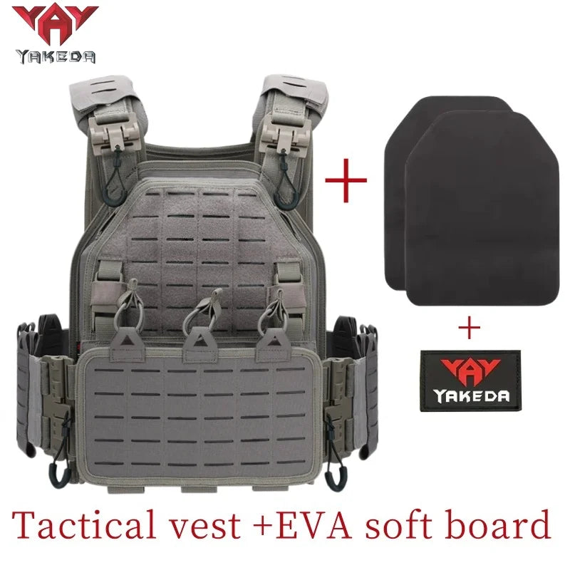 YAKEDA Tactical Vest 6094 Fast Detachable Light Laser Cut Outdoor Hunting Black Gear Carry Vest of High Quality