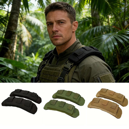 Tactical Backpack Vest Shoulder Pad 2PC Comfort Cushion with Nylon Mesh for FCPC JPC Carrier MOLLE Hiking Hunting Strap Pad