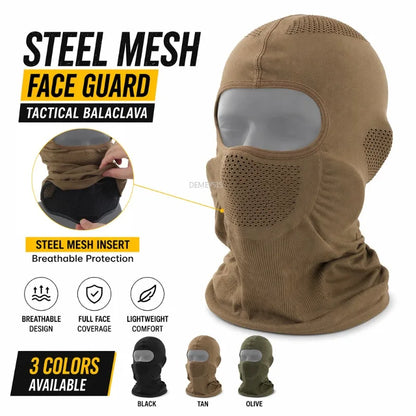 Airsoft Mask Breathable Tactical Steel Mesh Balaclava Headgear Full Face Masks Headgear Hunting Paintball CS Airsoft Gear