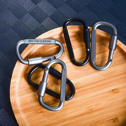4PCS High-quality bold 8CM lockable D-shaped carabiner quick link nut buckle backpack clip made of aluminum alloy