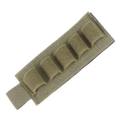 5 Round 12GA Shotgun Shell Holder Separate Hook and Loop Ammo Carrier Shotshell Pouch for Hunting Shooting Accessory