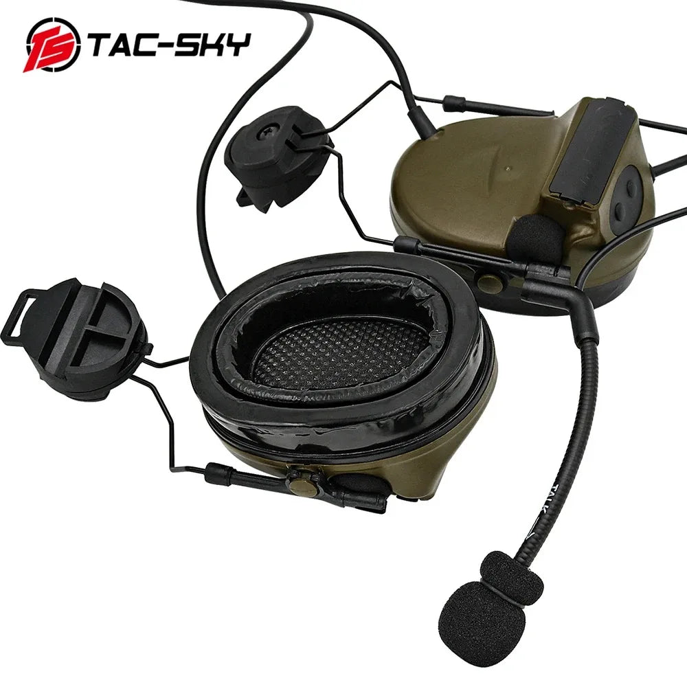 TAC -SKY COMTA II Tactical Headset With ARC Rail Adapter Hearing Protection Airsoft Headphone Noise-cancelling Shooting Earmuff