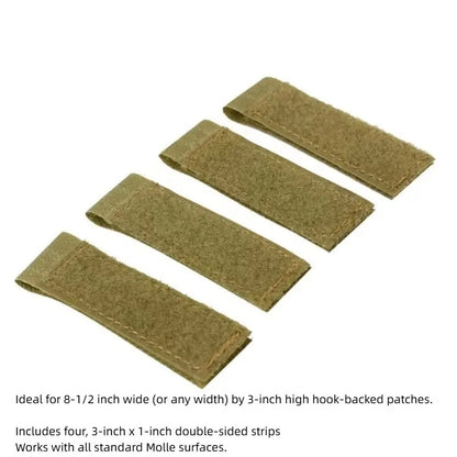 4 PCS Tactical Molle Strip Hook and Loop Fastener Durable Easy Install ID Patches Attachment Strap for Backpack Vest Tactical