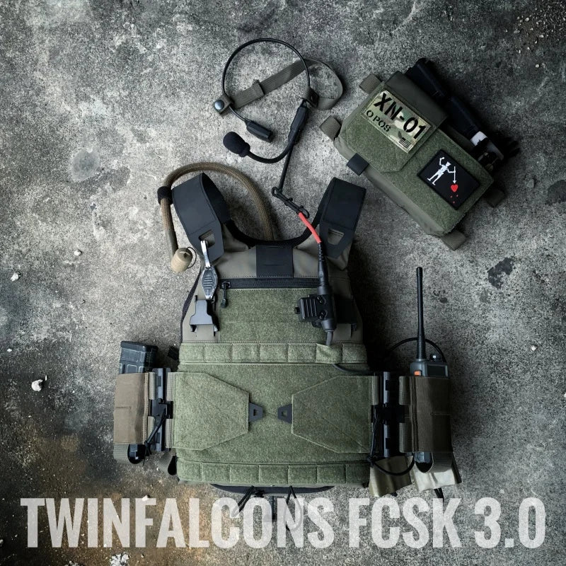TW-VT23 Low Profile Plate Carrier, Ranger Green, Airsoft CQB Wargame Hunting Outdoor Training