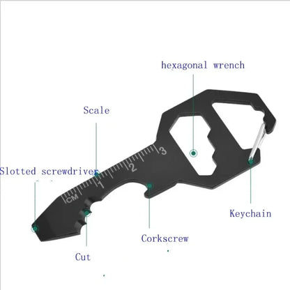 Multi-Tool Keychain EDC Multifunctional Hexagonal Pendant Wrench Keys Outdoor Survival Gear Bottle Opener for Hand Tools