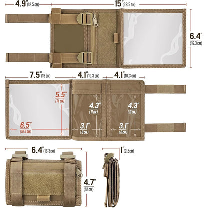 Tactical Wrist Map Pouch Arm Map Holder Armband Sleeve 6.5x5.5” Map Case Cover Utility EDC Card Holder for Hunting Shooting