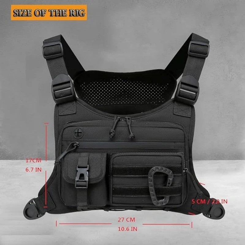 Outdoor Tactical Vest Multi-Functional Sports Vest Backpack Men's Tactical Chest Bag for Hunting Camping Traveling