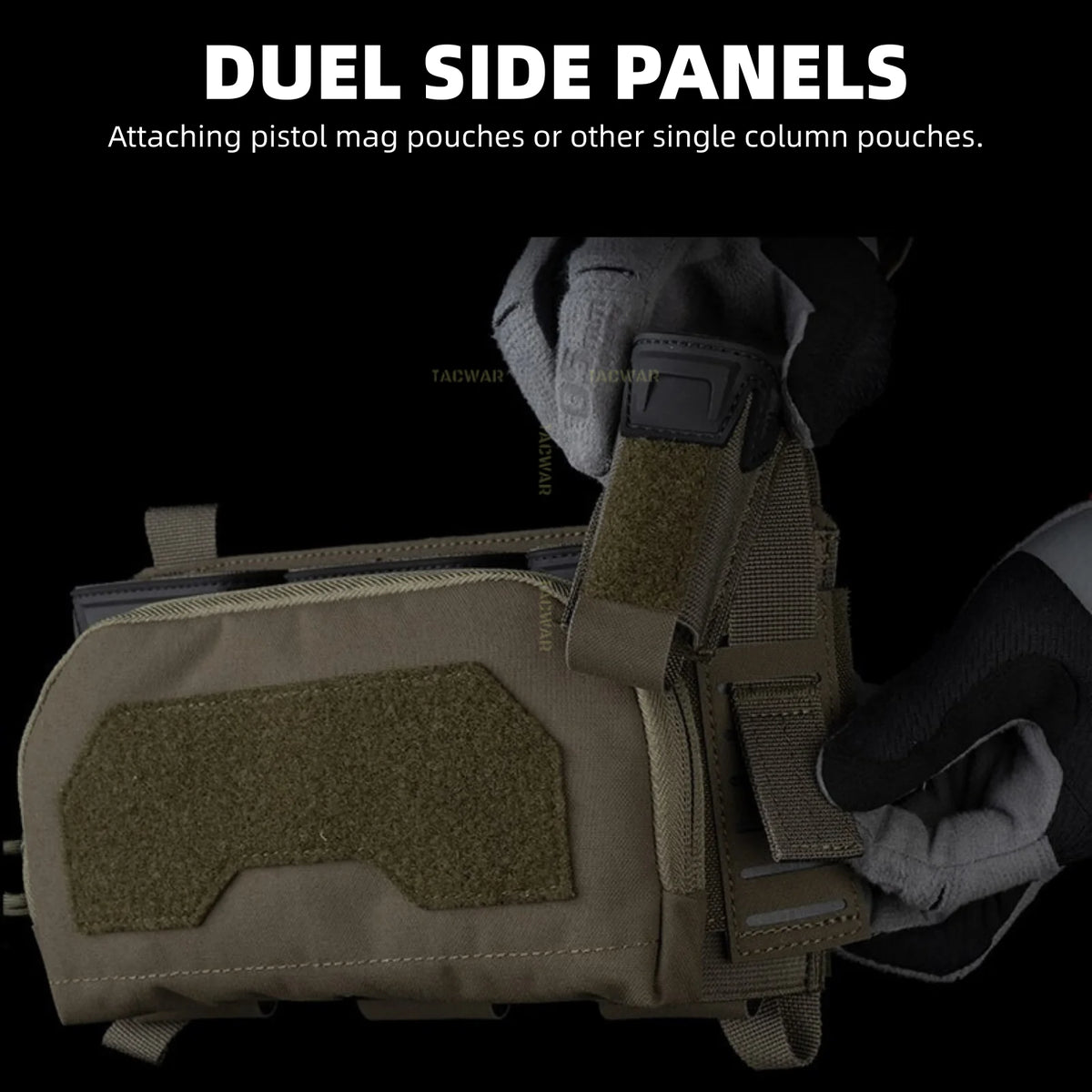 Multi-caliber Triple Mag Pouch with Admin Pouch for 5.56/9mm/PCC Mag, Front Placard for K19/KZ/LV119/FCV5 Plate Carrier