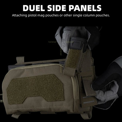 Multi-caliber Triple Mag Pouch with Admin Pouch for 5.56/9mm/PCC Mag, Front Placard for K19/KZ/LV119/FCV5 Plate Carrier