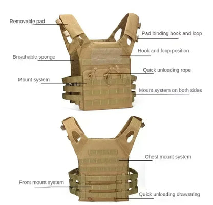 Nylon Tactical Vest Body Armor Hunting Carrier Airsoft Accessories Combat MOLLE Camo Vests