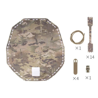 Tactical Lightweight Mesh Helmet Cover, Breathable Fast Helmet Camouflage Cover for Hunting Airsoft Training Wargame