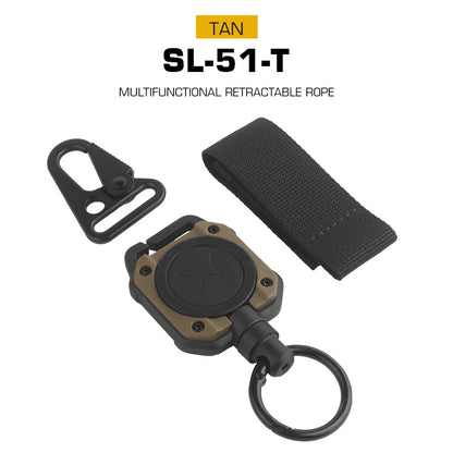 Tactical Multifunctional Retractable Rope Lightweight & Portable Hunting Airsoft Training Gear Battle Belt Plate Carrier
