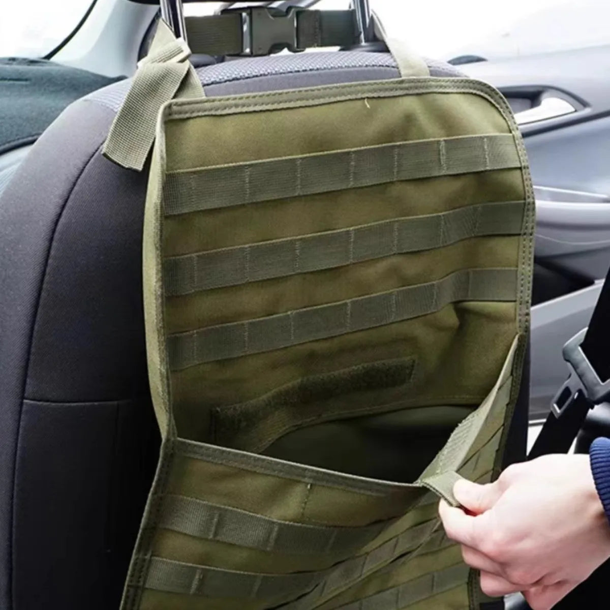 Vehicle Tactical Seat Back MOLLE Panel Car Backseat Organizer Storage Board with Pockets Camping Hunting Outdoor Equipment