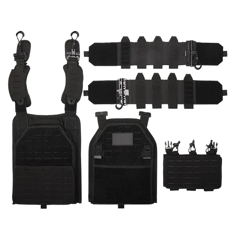High Density Tactical Vest Molle Combat Plate Carrier with Quick Release Buckle for Men Outdoor Hunting Gear