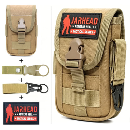 Multi Functional Tactical Sports Running Waist Bag Phone Bag Vertical Double-Layer Molle Accessory Bag Set For Hiking Hunting