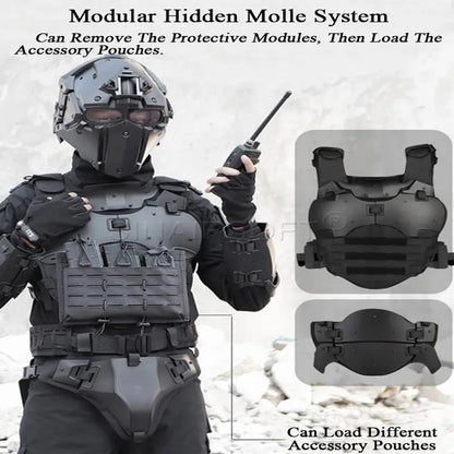 Tactical Armor Suit Deformation Protection Vest Adjustable Hunting Chest Protective Equipment Paintball Shooting CS Wargame Vest