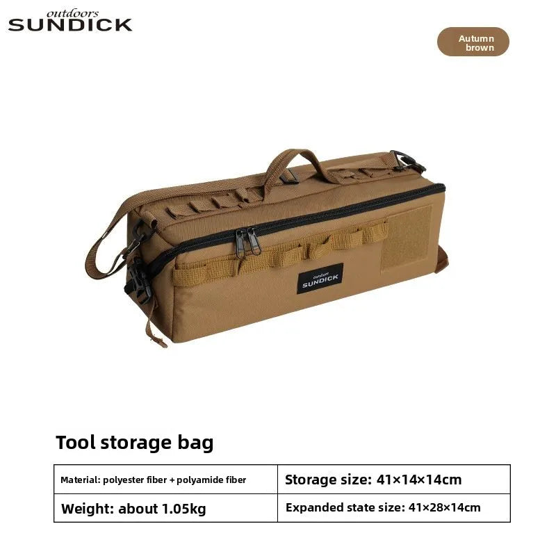 Outdoor Camping Tool Storage Bag Water‑Resistant Multi‑Compartment Hand‑shoulder Bag for Camping Hammer Stake Sundries Organizer