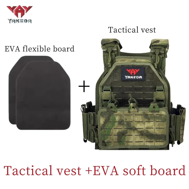 YAKEDA Tactical Vest 6094 Fast Detachable Light Laser Cut Outdoor Hunting Black Gear Carry Vest of High Quality 1000D