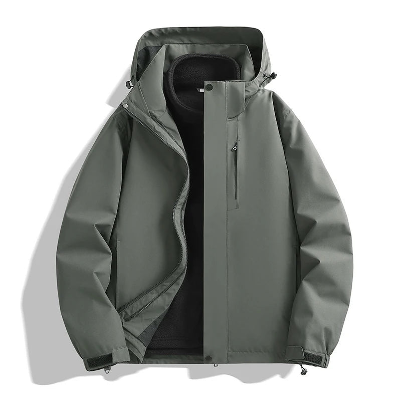 CHRLCK Unisex Hiking 3IN1 Jacket Waterproof Camping Trekking Fishing Oilproof Jackets Outdoor Sport Windbreaker Autumn Winter