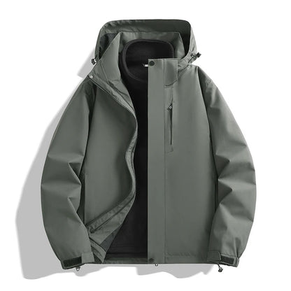 CHRLCK Unisex Hiking 3IN1 Jacket Waterproof Camping Trekking Fishing Oilproof Jackets Outdoor Sport Windbreaker Autumn Winter