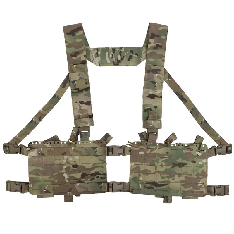 Alpha Tactical Chest Rig MOLLE System Modular Quick Release Vest fit  Airsoft Magazine Pouch Outdoor Hunting Waist Bag