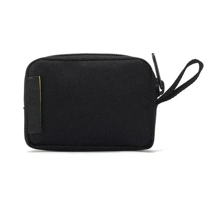 Nylon Double Zipper Pocket Coin Purse Men Tactical Outdoor Small Card Holder Keys Storage Belt Waist Bag Molle Pouch Lightweight