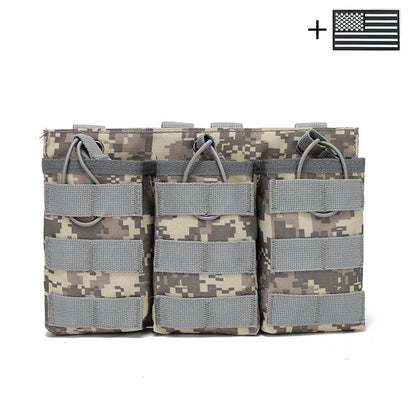 Triple bag Molle bag made of Oxford cloth material, durable and suitable for outdoor and vest mounting