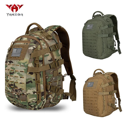 YAKEDA Laser Cutting MOLLE Outdoor Backpack Wear resistant and Durable Large Capacity Mountaineering Bag