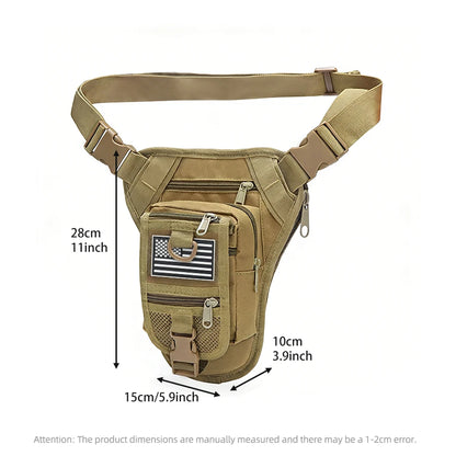 Multi functional thigh bag waist pack, multi pocket design, casual sports bag, suitable for cycling, hiking, and traveling