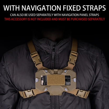 NEW Tactical MOLLE Folding Navigation Board Airsoft Map Case Mobile Phone Holder, Vest Chest Fixed Strap for Airsoft Accessories