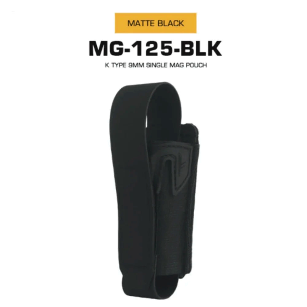 Agilite Style 9mm Pistol Mag Pouch, K-Type Quick Release MOLLE Holster with Protective Flap for Airsoft Hunting