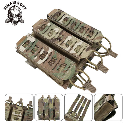 SINAIRSOFT Tactical MP5 MP7 Magazine Pouch With Elastic Retention Straps For Vest Chest Rig Accessories