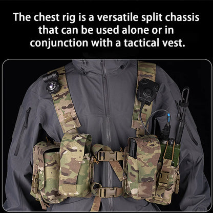 Tactical Alpha Chest Rig with Expansion Pack SS Style Load Bearing Vest (LBV) Alpha Expander Kit Pouch 34A Split MOLLE Equipment