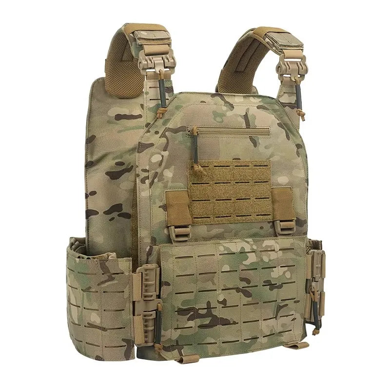 Tactical Vest 6094 Fast detachable light laser cut outdoor hunting black gear carry vest of high quality 1000d nylon