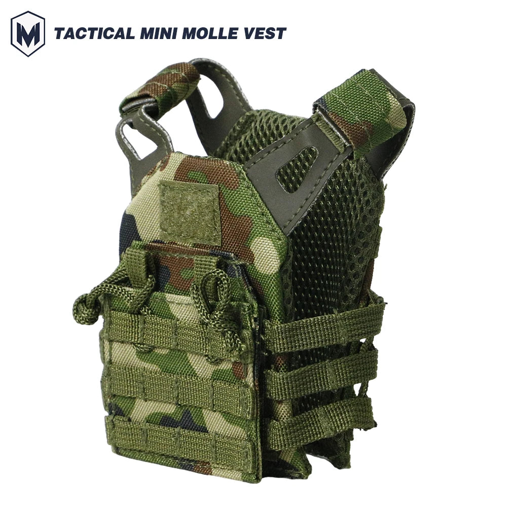 Paintball Mini Molle Vest Adjustable tactical accessory Kitty Camo Doll Carrier Decorative Tactical Gear Beer Vest 600D Nylon