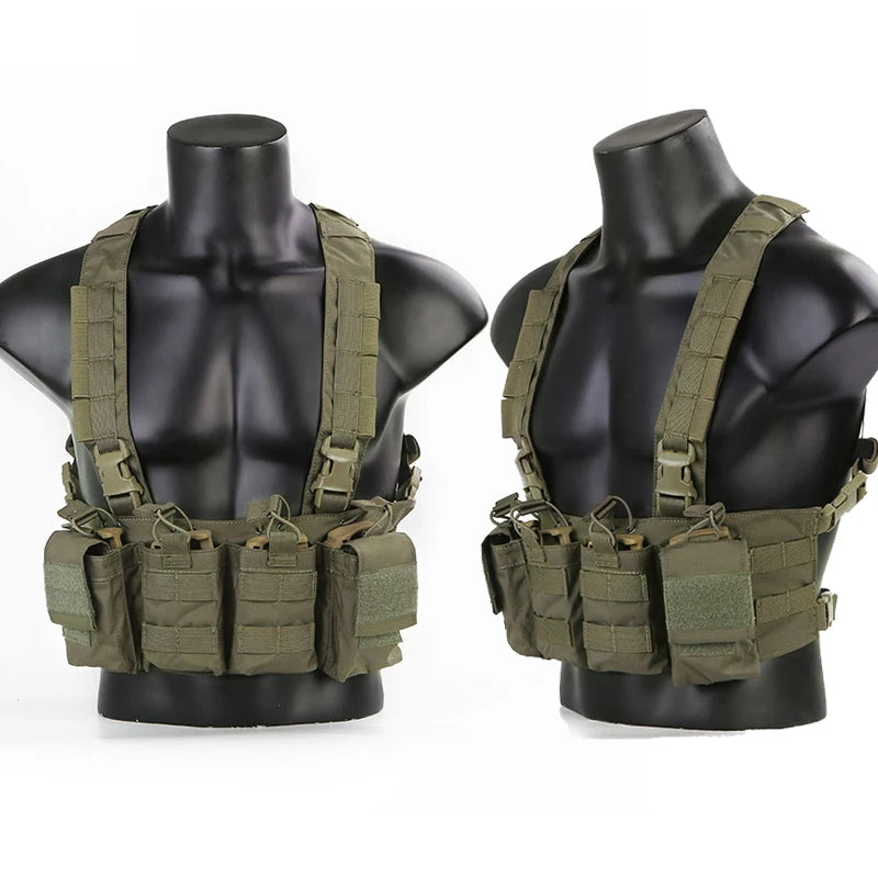 Emersongear Easy Chest Rig Vest Combat Recon Vest with Magazine Pouch Airsoft Hunting Paintball Vest Nylon EM7450