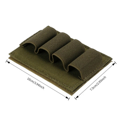 4 Round Shotgun Shell Holder Tactical Vest Mount 12GA Shotshell Organizer for Hunting Shooting EDC Small Tools Storage