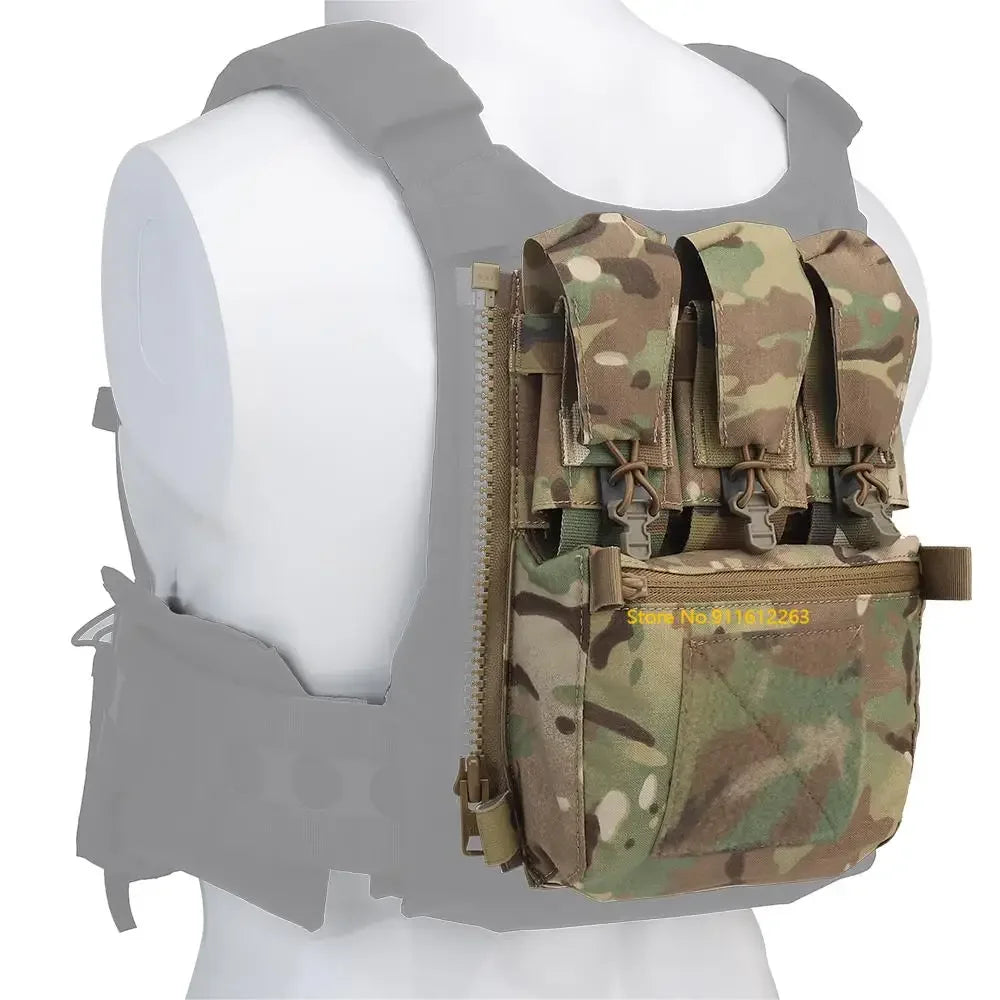 V5 PC Tactical Vest Back Panel Pouch Zip-on GP Pocket FCPC Plate Carrier Expansion Bag Hunting Vest Accessories