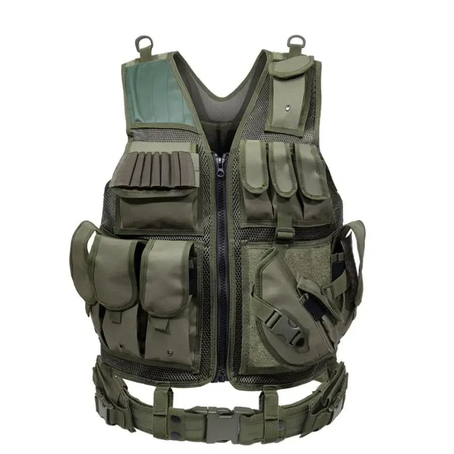 Tactical MOLLE Vest Security Combat Body Armor Vests Training Jacket Accessories for Airsoft Hunting Outdoor CS Cosplay